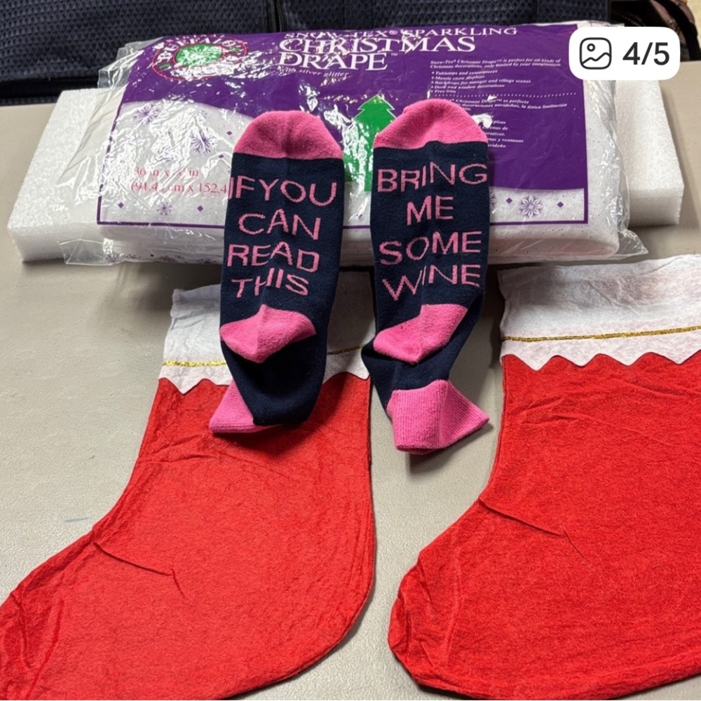 Festive Red and White Christmas Stocking